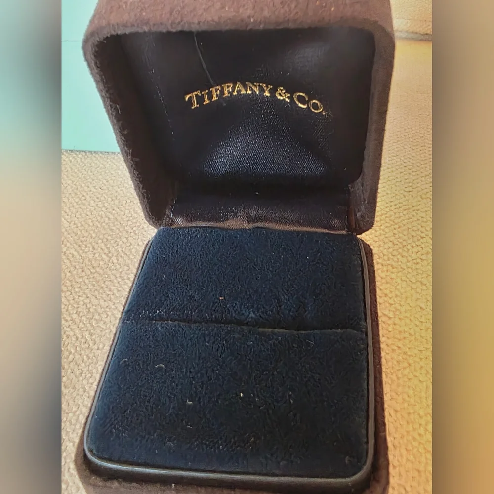 Tiffany & Co. Blue Box with Black Velvet Ring Case